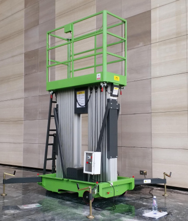 广安手推铝合金桅柱式高空作业平台